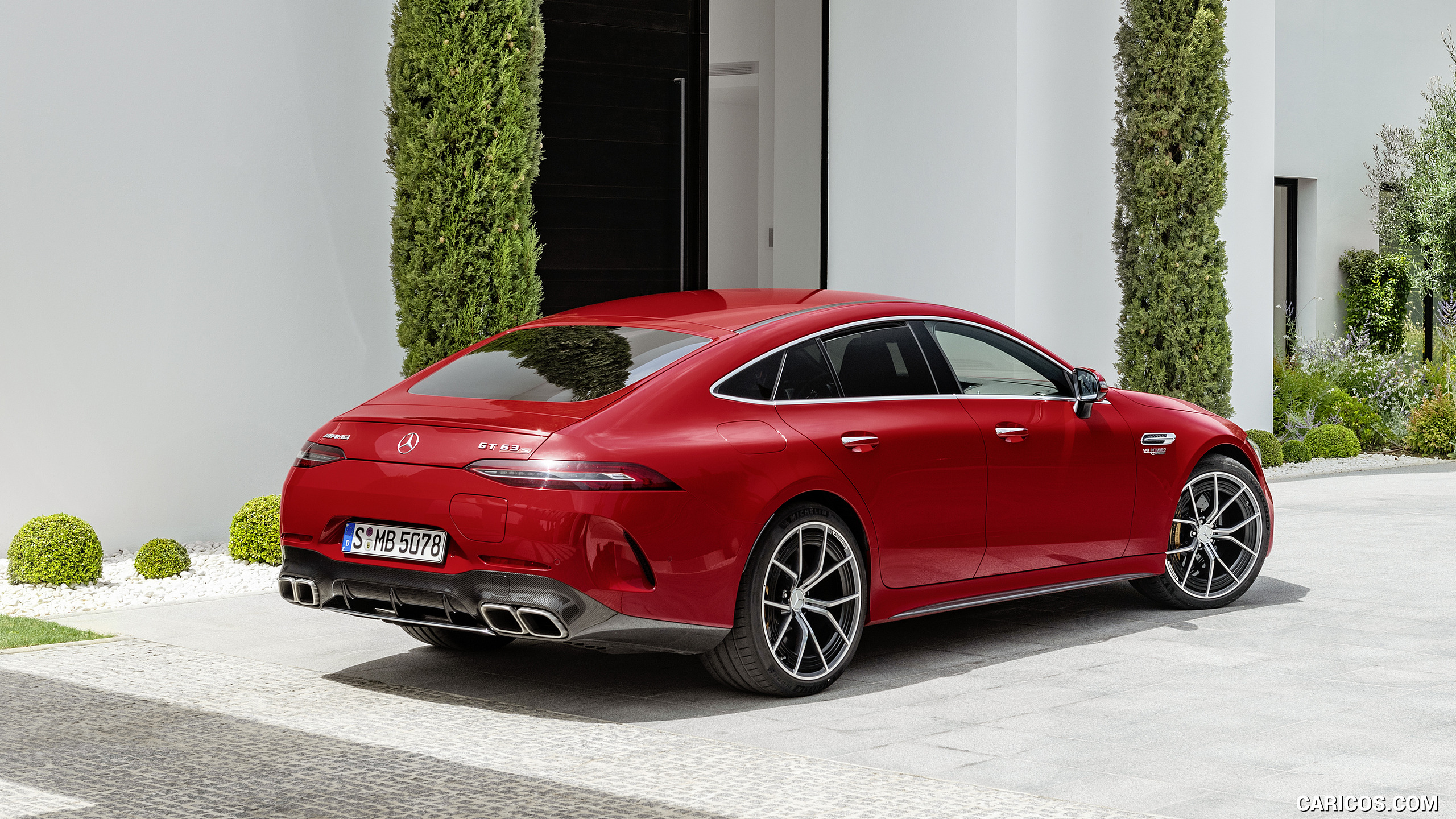 2022 Mercedes-AMG GT 63 S E Performance 4MATIC+ (Color: Jupiter Red) - Rear Three-Quarter, #22 of 88