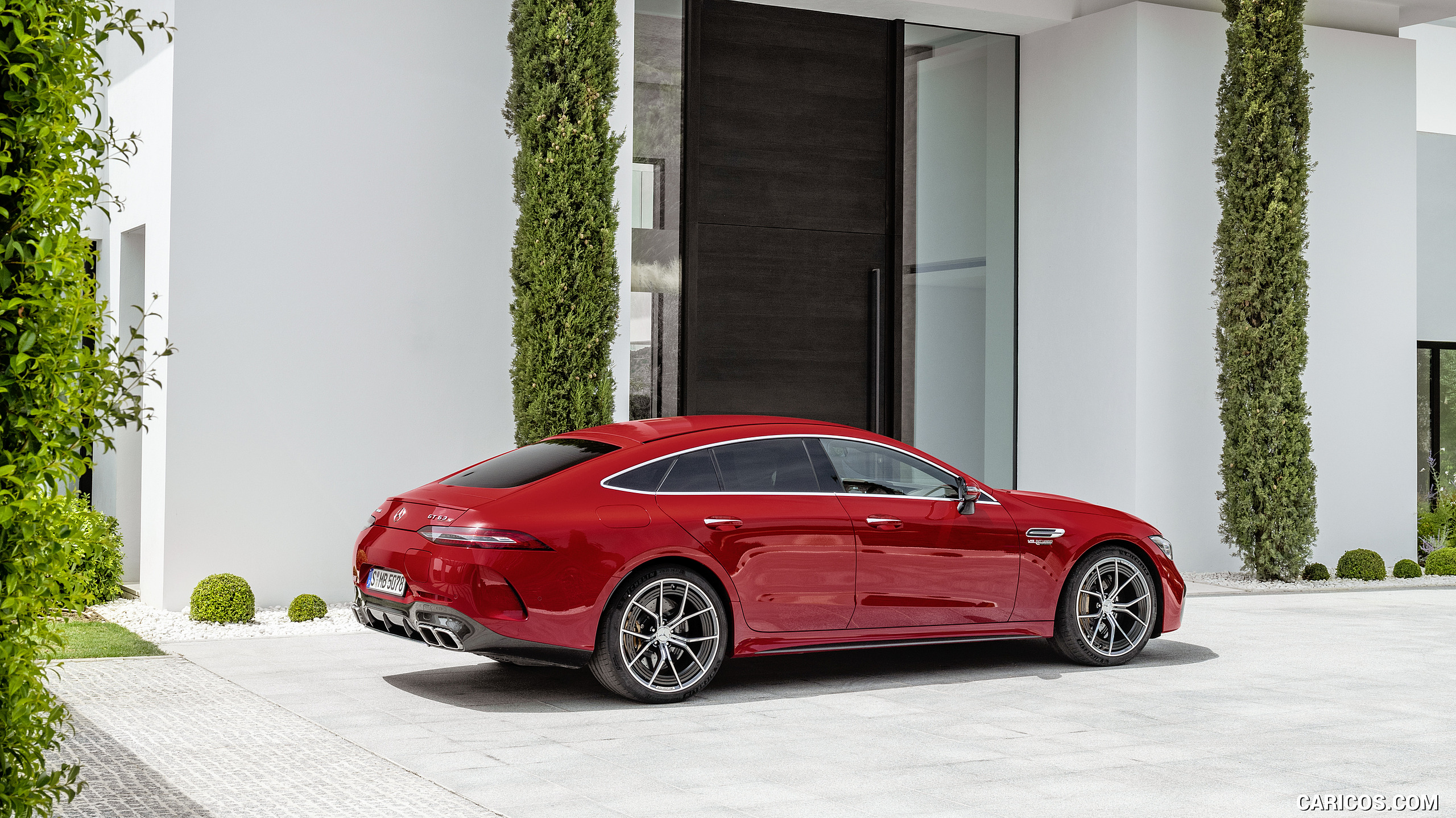 2022 Mercedes-AMG GT 63 S E Performance 4MATIC+ (Color: Jupiter Red) - Rear Three-Quarter, #29 of 88