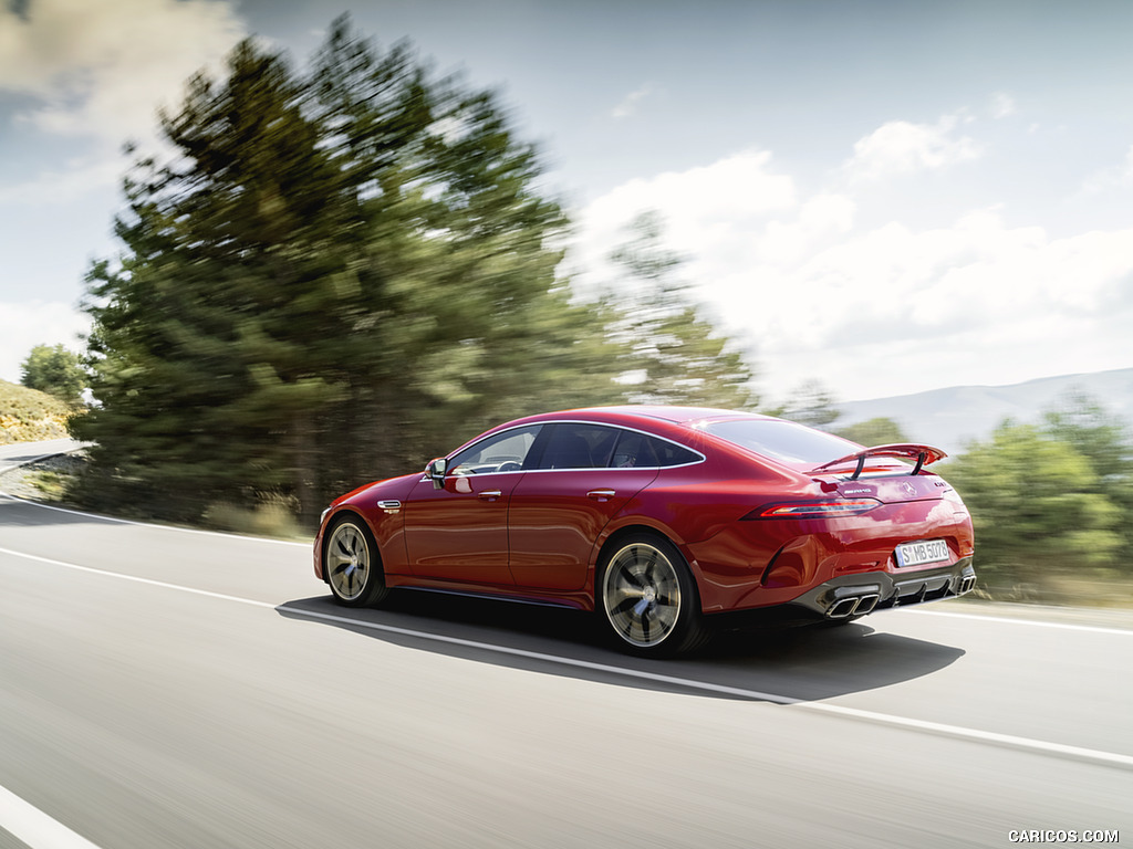 2022 Mercedes-AMG GT 63 S E Performance 4MATIC+ (Color: Jupiter Red) - Rear Three-Quarter