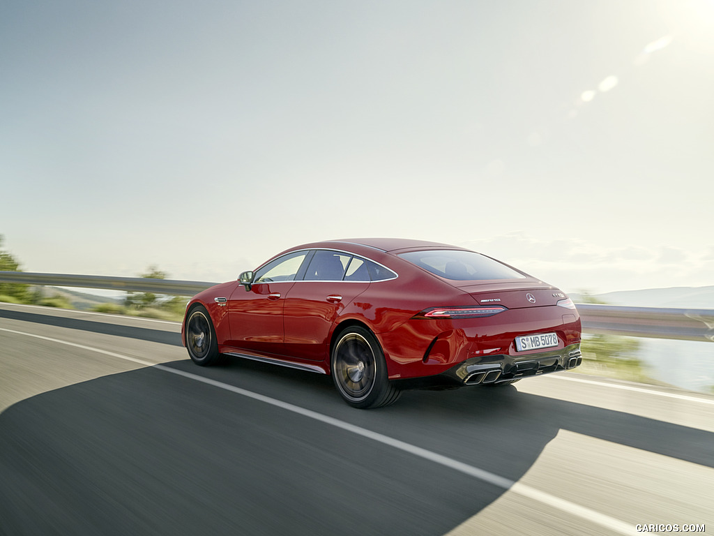 2022 Mercedes-AMG GT 63 S E Performance 4MATIC+ (Color: Jupiter Red) - Rear Three-Quarter