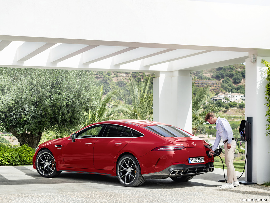 2022 Mercedes-AMG GT 63 S E Performance 4MATIC+ (Color: Jupiter Red) - Rear Three-Quarter