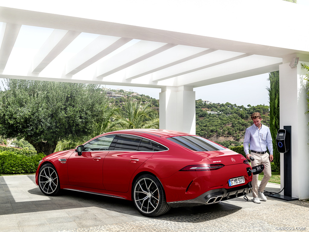 2022 Mercedes-AMG GT 63 S E Performance 4MATIC+ (Color: Jupiter Red) - Rear Three-Quarter