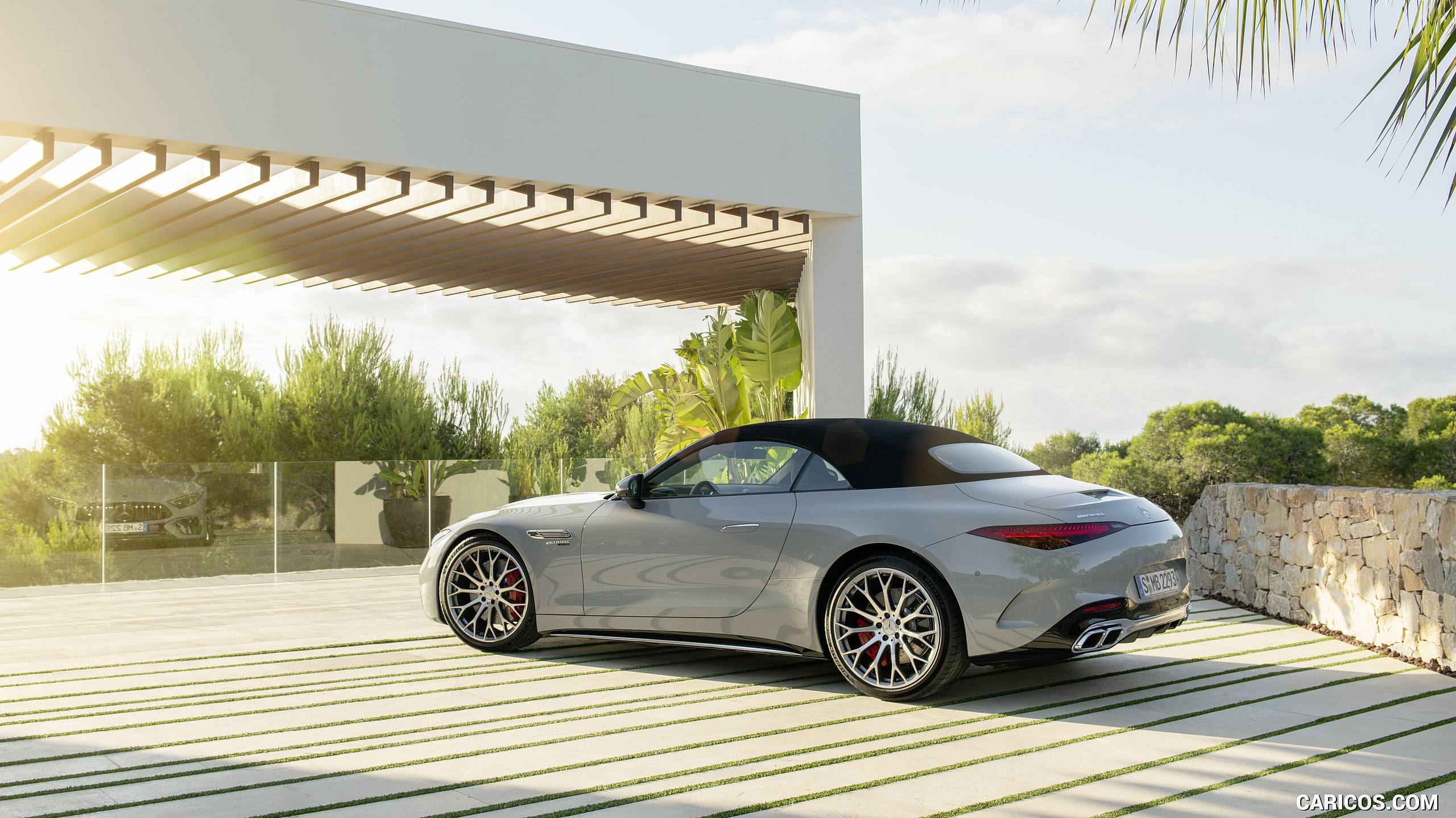 2022 Mercedes-AMG SL 55 4MATIC+ (Color: Alpine Grey Uni) - Rear Three ...