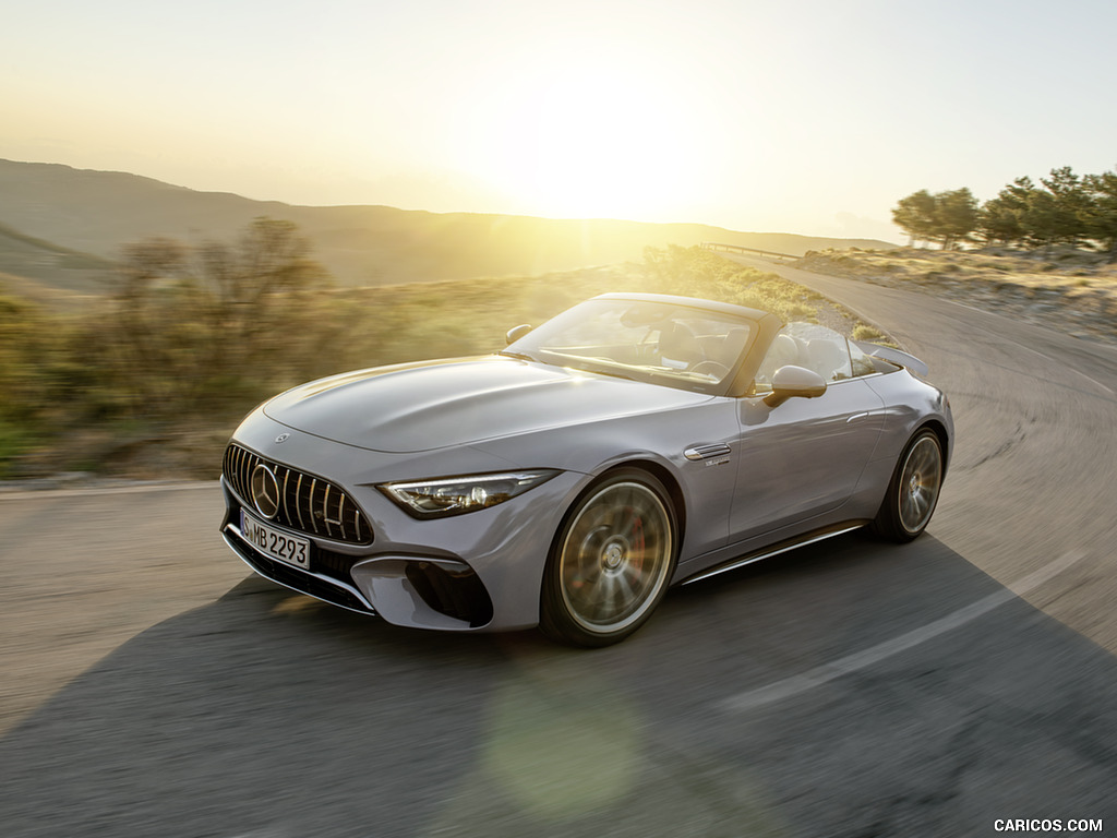 2022 Mercedes-AMG SL 55 4MATIC+ (Color: Alpine Grey Uni) - Front Three-Quarter