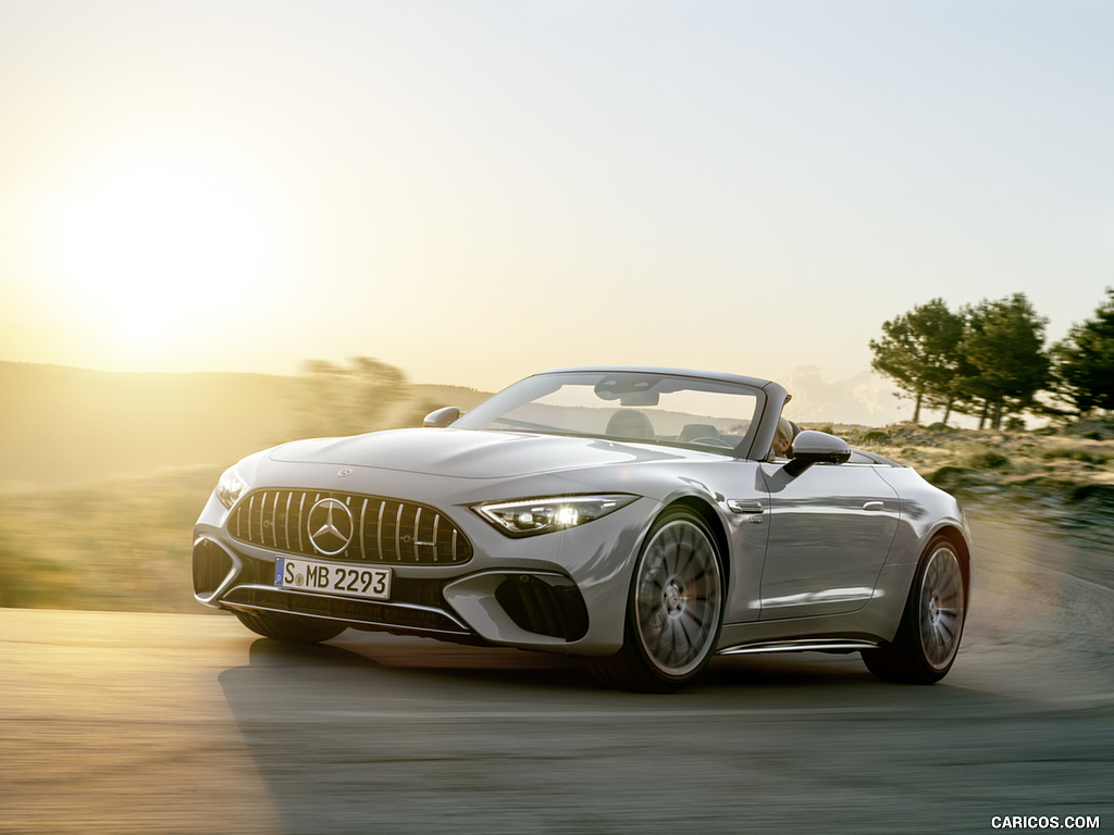 2022 Mercedes-AMG SL 55 4MATIC+ (Color: Alpine Grey Uni) - Front Three-Quarter