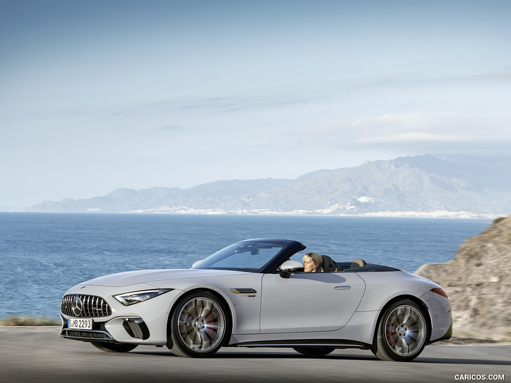 2022 Mercedes-AMG SL 55 4MATIC+ (Color: Alpine Grey Uni) - Front Three-Quarter