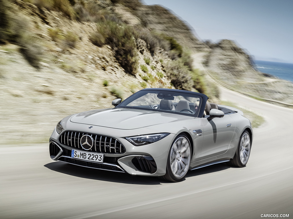 2022 Mercedes-AMG SL 55 4MATIC+ (Color: Alpine Grey Uni) - Front Three-Quarter