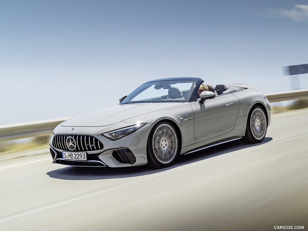 2022 Mercedes-AMG SL 55 4MATIC+ (Color: Alpine Grey Uni) - Front Three-Quarter