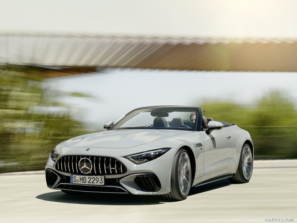 2022 Mercedes-AMG SL 55 4MATIC+ (Color: Alpine Grey Uni) - Front Three-Quarter