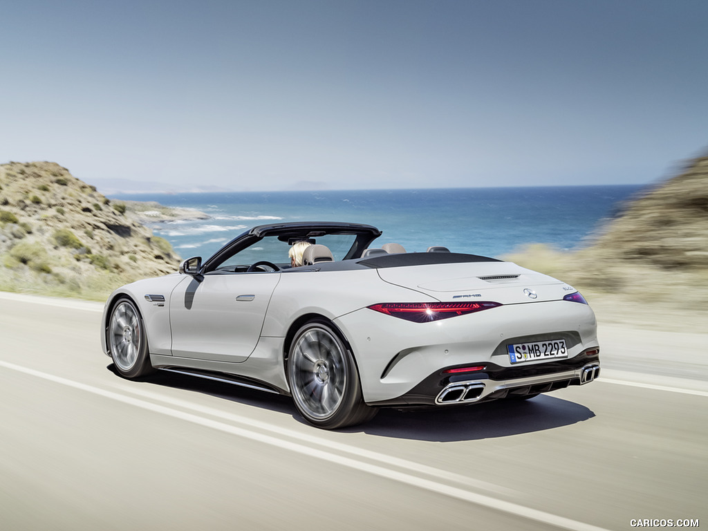 2022 Mercedes-AMG SL 55 4MATIC+ (Color: Alpine Grey Uni) - Rear Three-Quarter