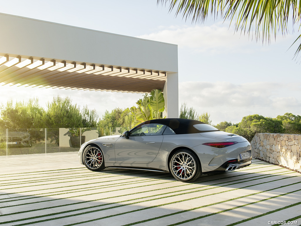 2022 Mercedes-AMG SL 55 4MATIC+ (Color: Alpine Grey Uni) - Rear Three-Quarter