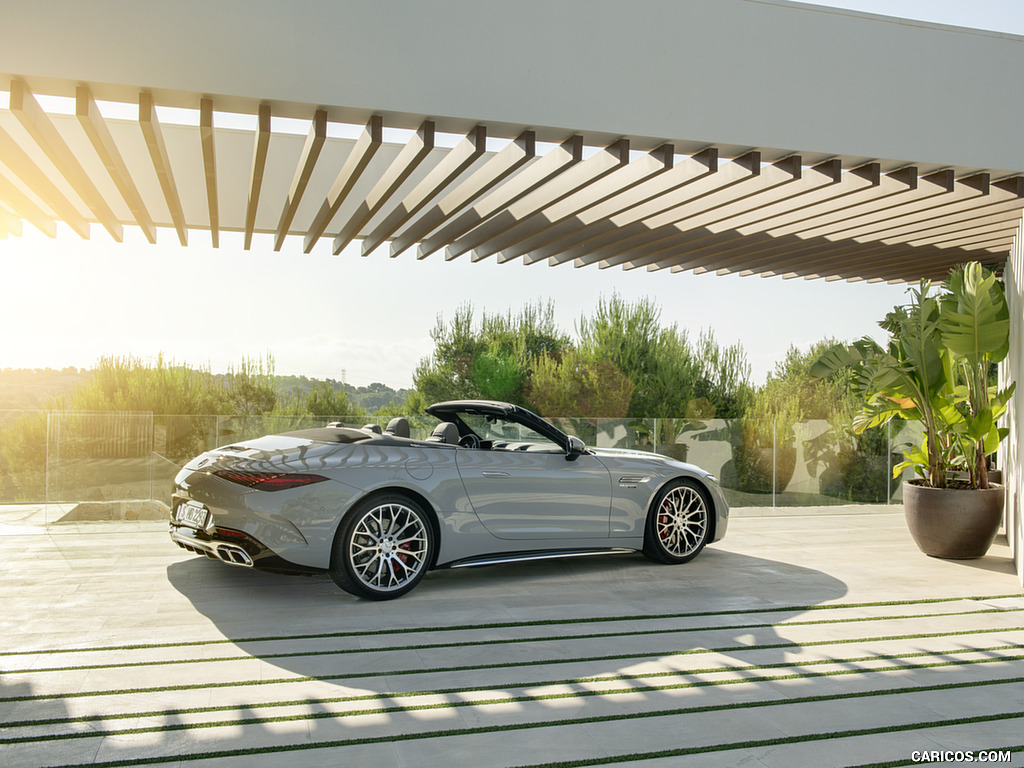 2022 Mercedes-AMG SL 55 4MATIC+ (Color: Alpine Grey Uni) - Rear Three-Quarter