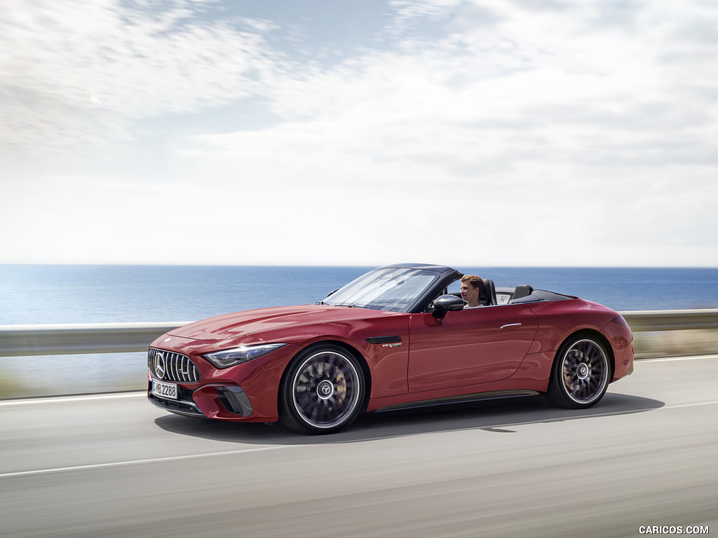 2022 Mercedes-AMG SL 63 4MATIC+ (Color: Patagonia Red Metallic) - Front Three-Quarter