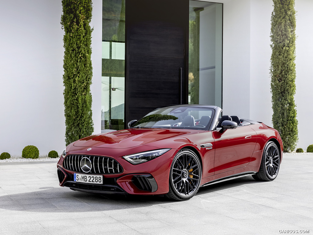 2022 Mercedes-AMG SL 63 4MATIC+ (Color: Patagonia Red Metallic) - Front Three-Quarter