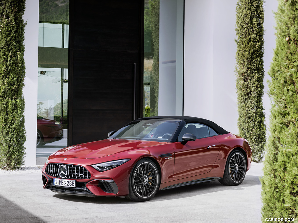 2022 Mercedes-AMG SL 63 4MATIC+ (Color: Patagonia Red Metallic) - Front Three-Quarter