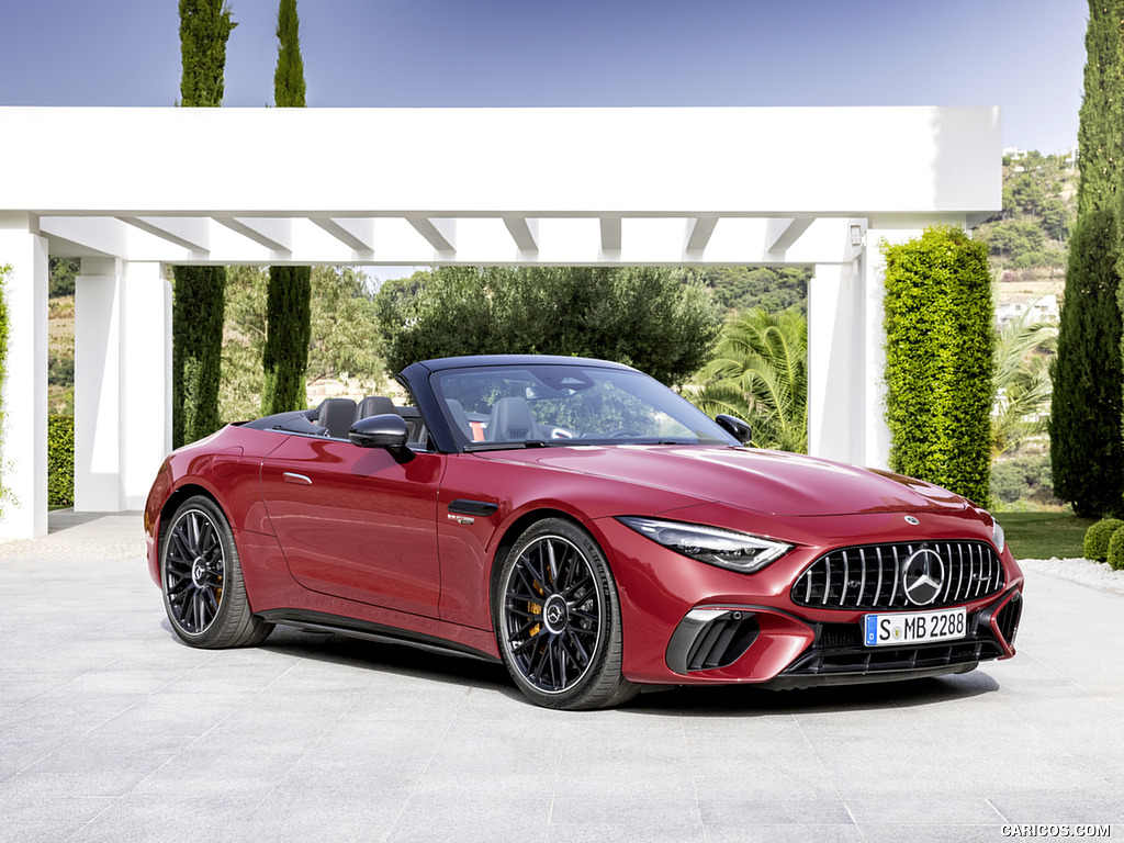 2022 Mercedes-AMG SL 63 4MATIC+ (Color: Patagonia Red Metallic) - Front Three-Quarter