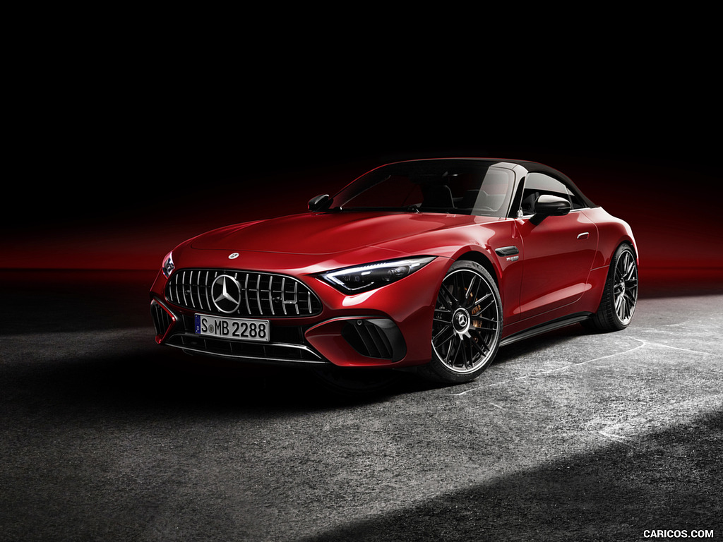 2022 Mercedes-AMG SL 63 4MATIC+ (Color: Patagonia Red Metallic) - Front Three-Quarter