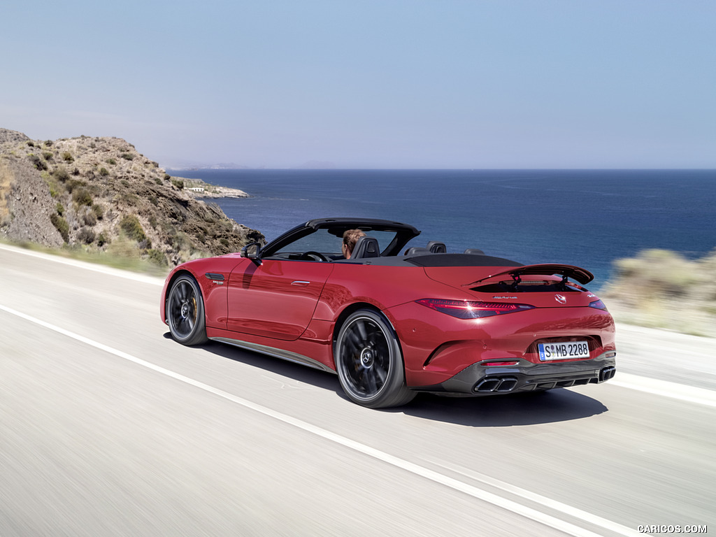 2022 Mercedes-AMG SL 63 4MATIC+ (Color: Patagonia Red Metallic) - Rear Three-Quarter