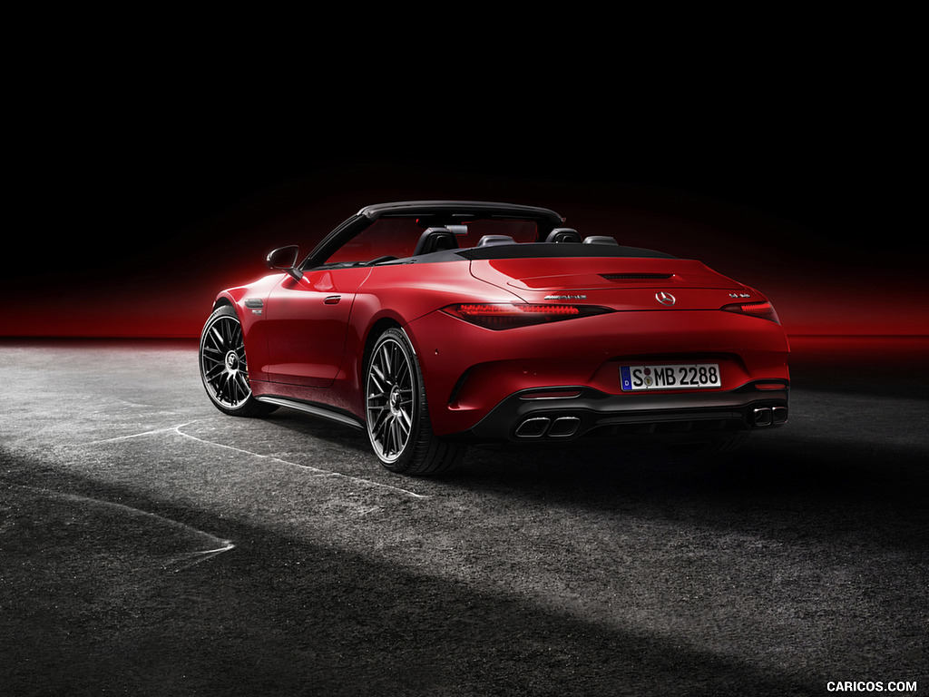 2022 Mercedes-AMG SL 63 4MATIC+ (Color: Patagonia Red Metallic) - Rear Three-Quarter