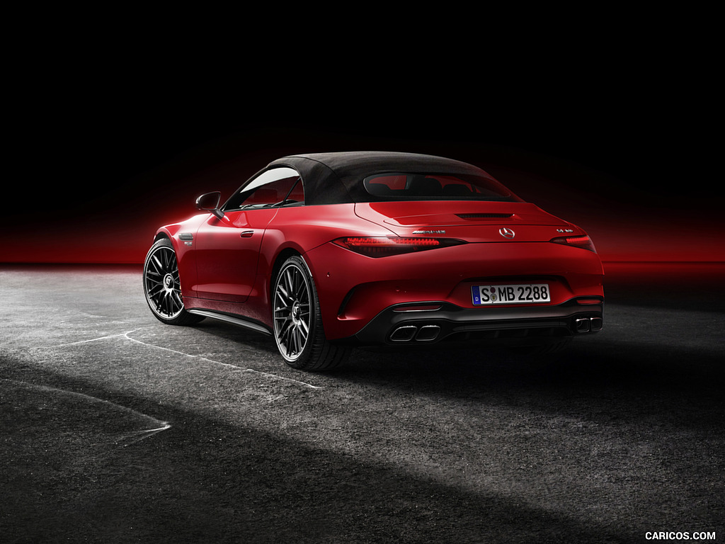 2022 Mercedes-AMG SL 63 4MATIC+ (Color: Patagonia Red Metallic) - Rear Three-Quarter