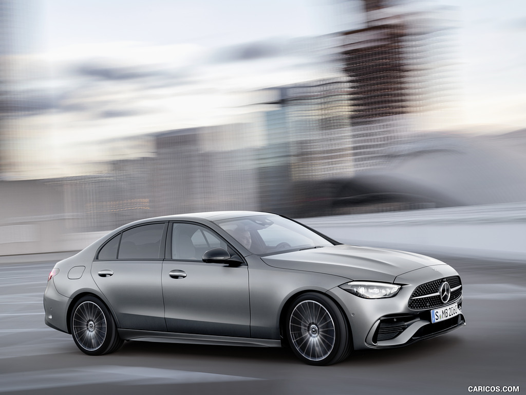 2022 Mercedes-Benz C-Class (Color: Selenite Grey Magno) - Front Three-Quarter