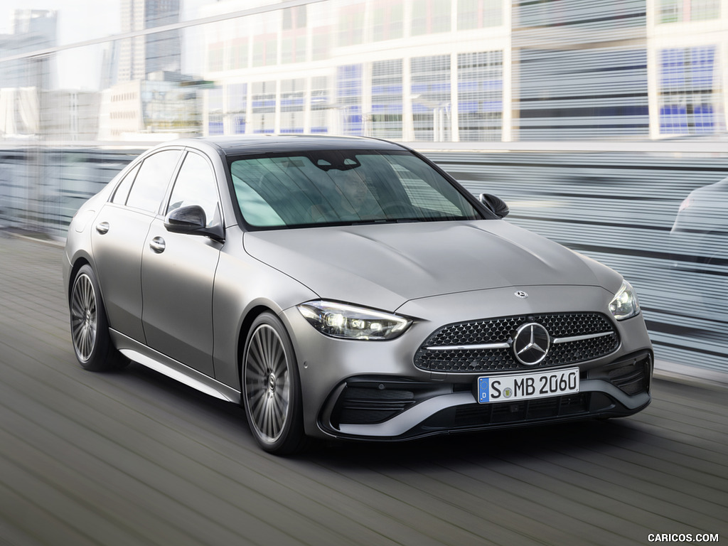 2022 Mercedes-Benz C-Class (Color: Selenite Grey Magno) - Front Three-Quarter