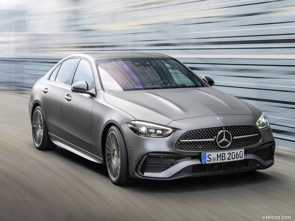 2022 Mercedes-Benz C-Class (Color: Selenite Grey Magno) - Front Three-Quarter