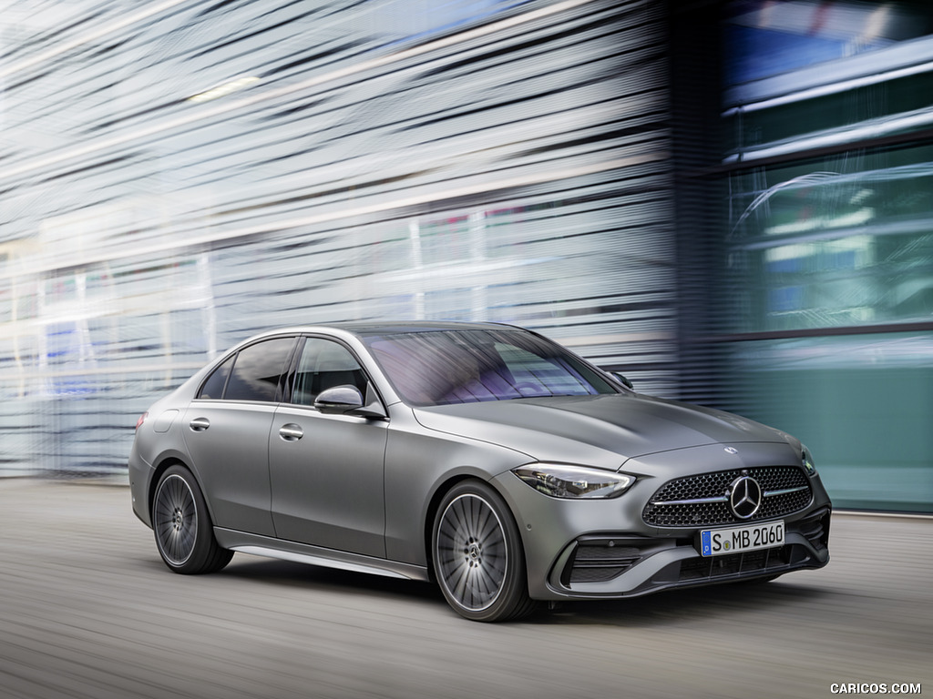 2022 Mercedes-Benz C-Class (Color: Selenite Grey Magno) - Front Three-Quarter