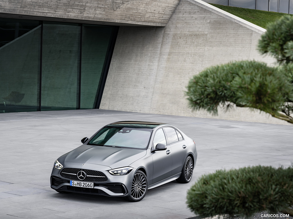 2022 Mercedes-Benz C-Class (Color: Selenite Grey Magno) - Front Three-Quarter