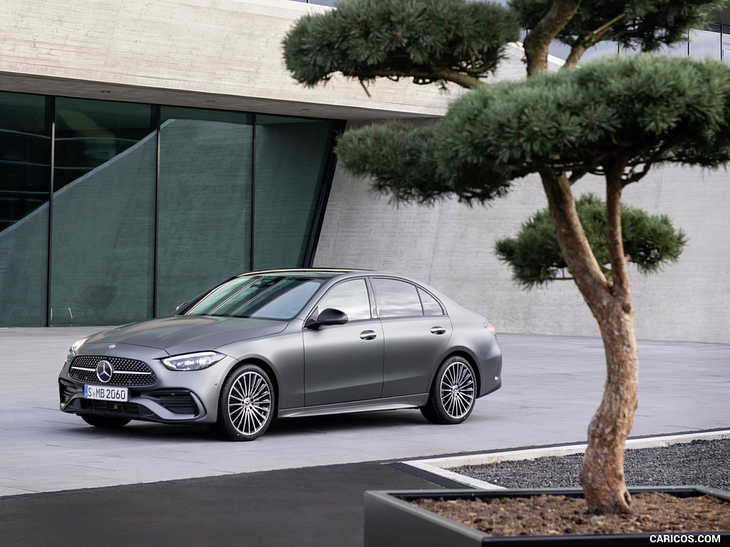 2022 Mercedes-Benz C-Class (Color: Selenite Grey Magno) - Front Three-Quarter