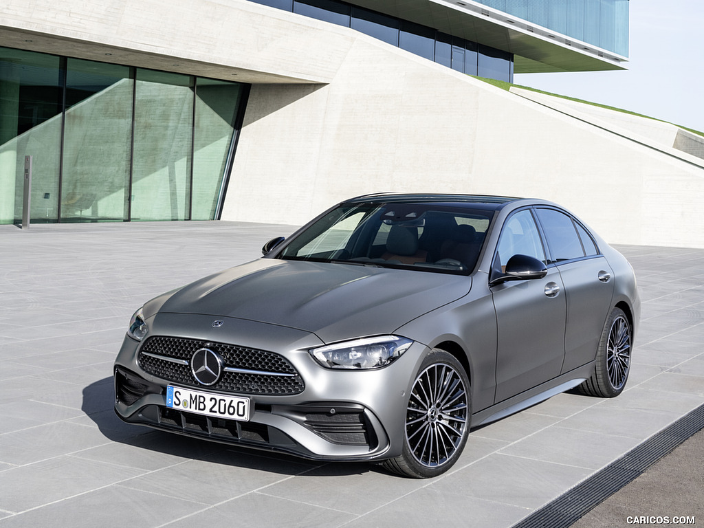 2022 Mercedes-Benz C-Class (Color: Selenite Grey Magno) - Front Three-Quarter