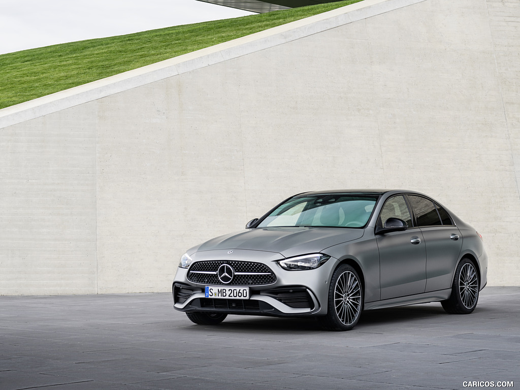 2022 Mercedes-Benz C-Class (Color: Selenite Grey Magno) - Front Three-Quarter