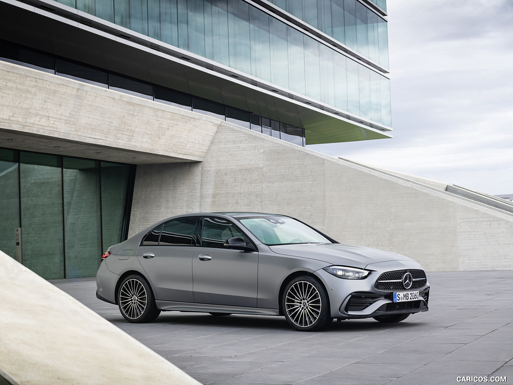 2022 Mercedes-Benz C-Class (Color: Selenite Grey Magno) - Front Three-Quarter