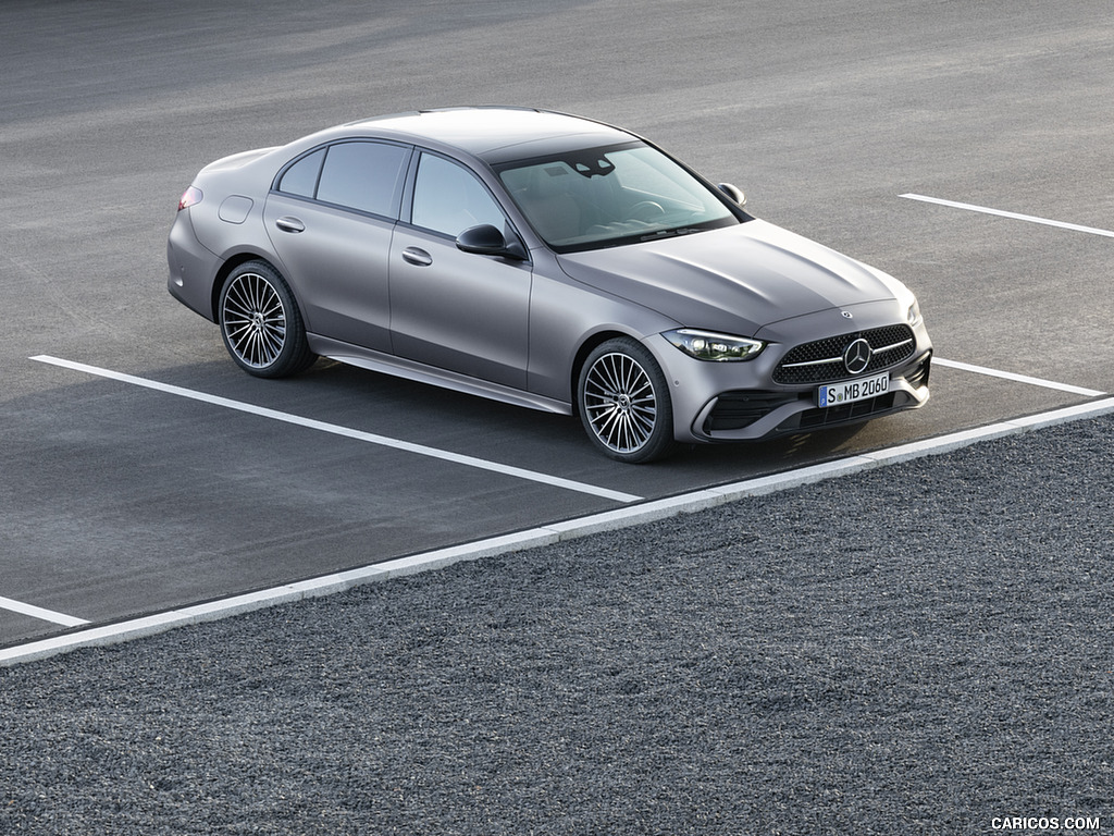 2022 Mercedes-Benz C-Class (Color: Selenite Grey Magno) - Front Three-Quarter