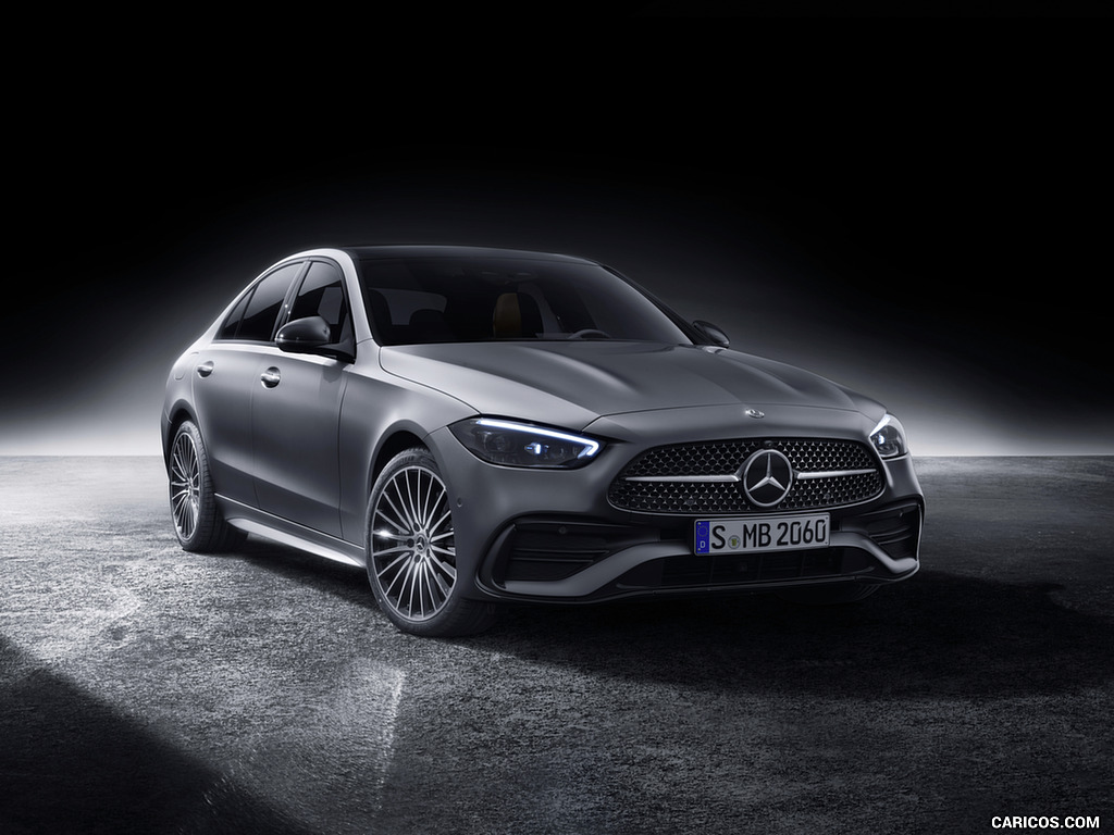 2022 Mercedes-Benz C-Class (Color: Selenite Grey Magno) - Front Three-Quarter