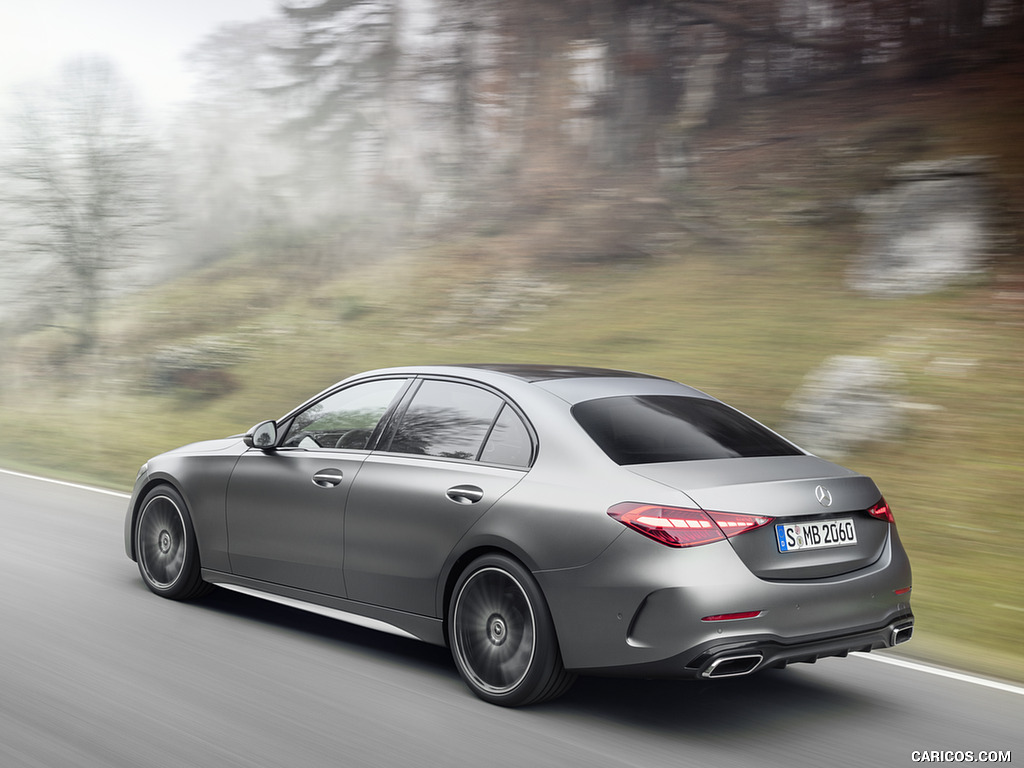 2022 Mercedes-Benz C-Class (Color: Selenite Grey Magno) - Rear Three-Quarter