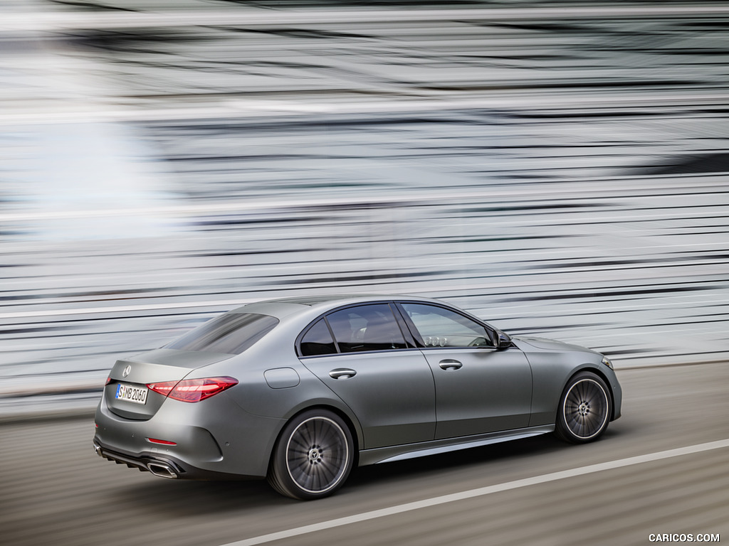 2022 Mercedes-Benz C-Class (Color: Selenite Grey Magno) - Rear Three-Quarter