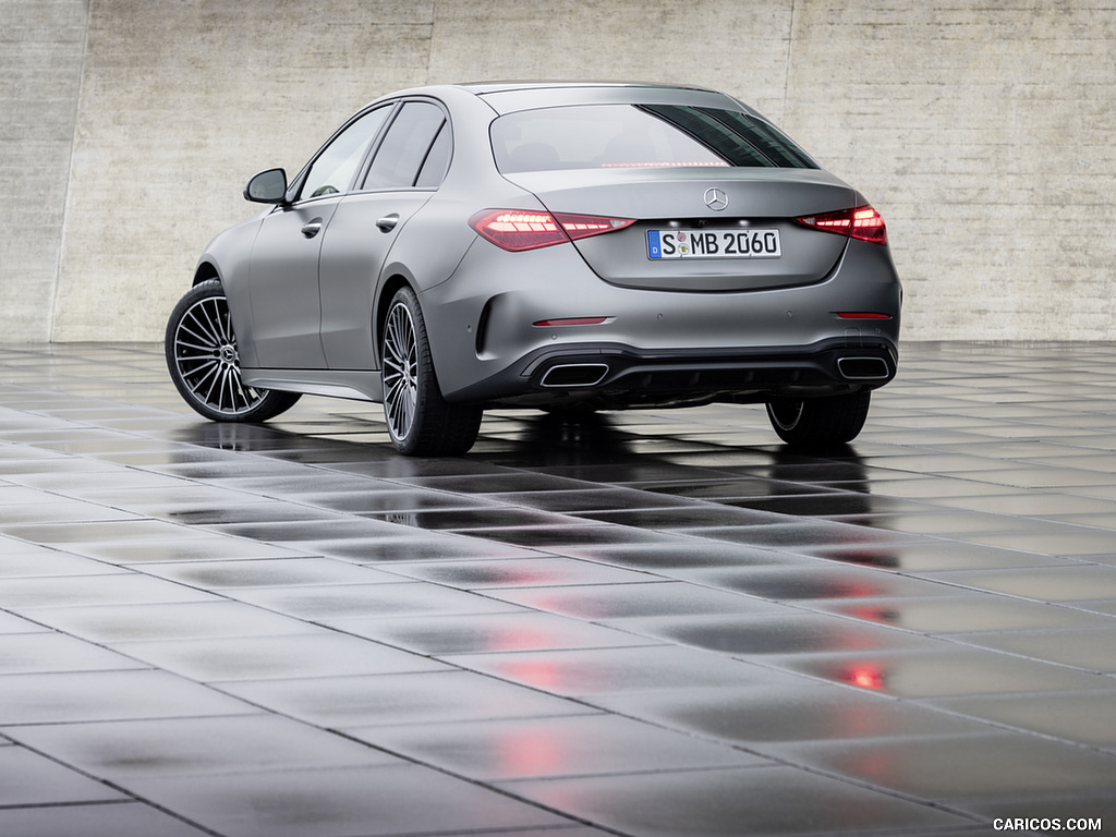 2022 Mercedes-Benz C-Class (Color: Selenite Grey Magno) - Rear Three-Quarter