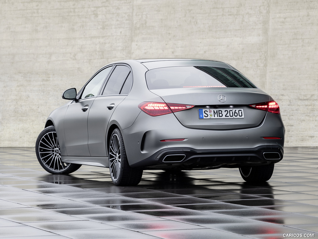 2022 Mercedes-Benz C-Class (Color: Selenite Grey Magno) - Rear Three-Quarter