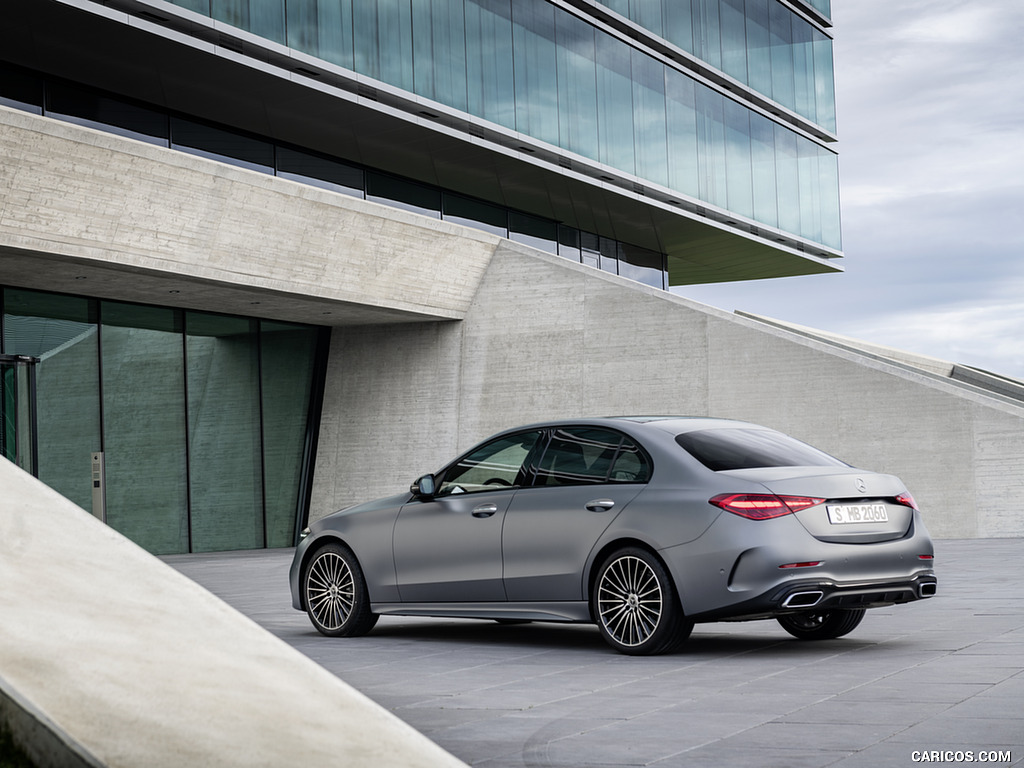 2022 Mercedes-Benz C-Class (Color: Selenite Grey Magno) - Rear Three-Quarter