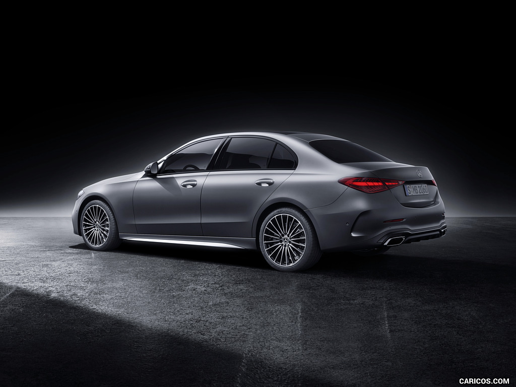 2022 Mercedes-Benz C-Class (Color: Selenite Grey Magno) - Rear Three-Quarter