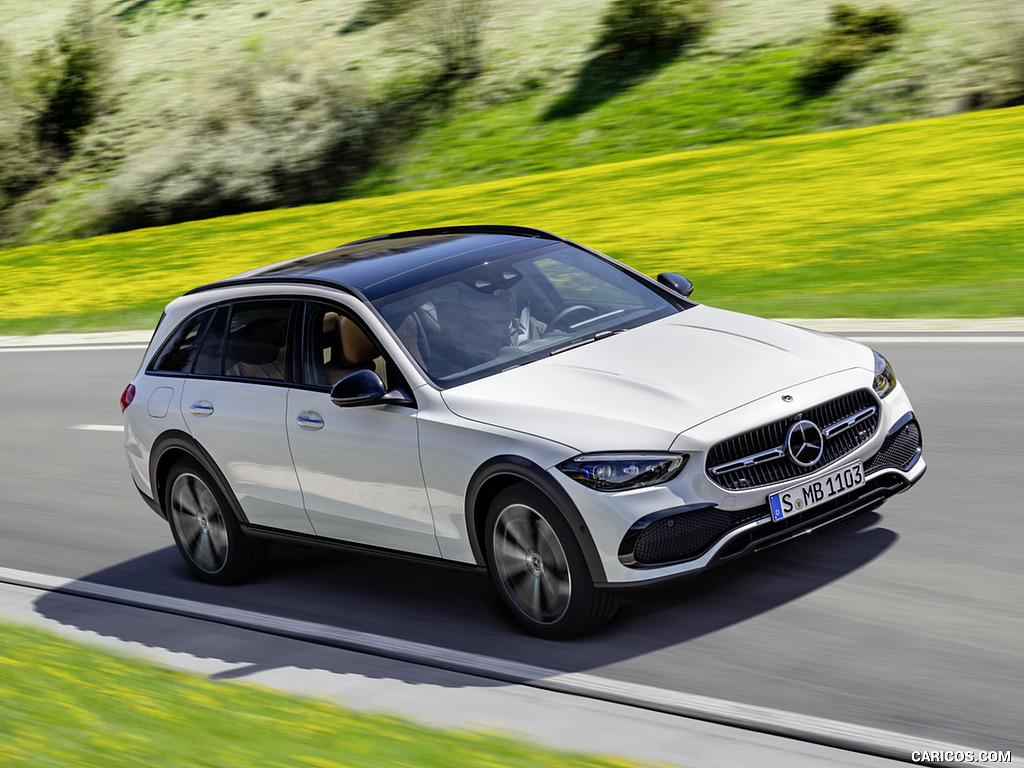 2022 Mercedes-Benz C-Class All-Terrain (Color: Opalite White Bright) - Front Three-Quarter