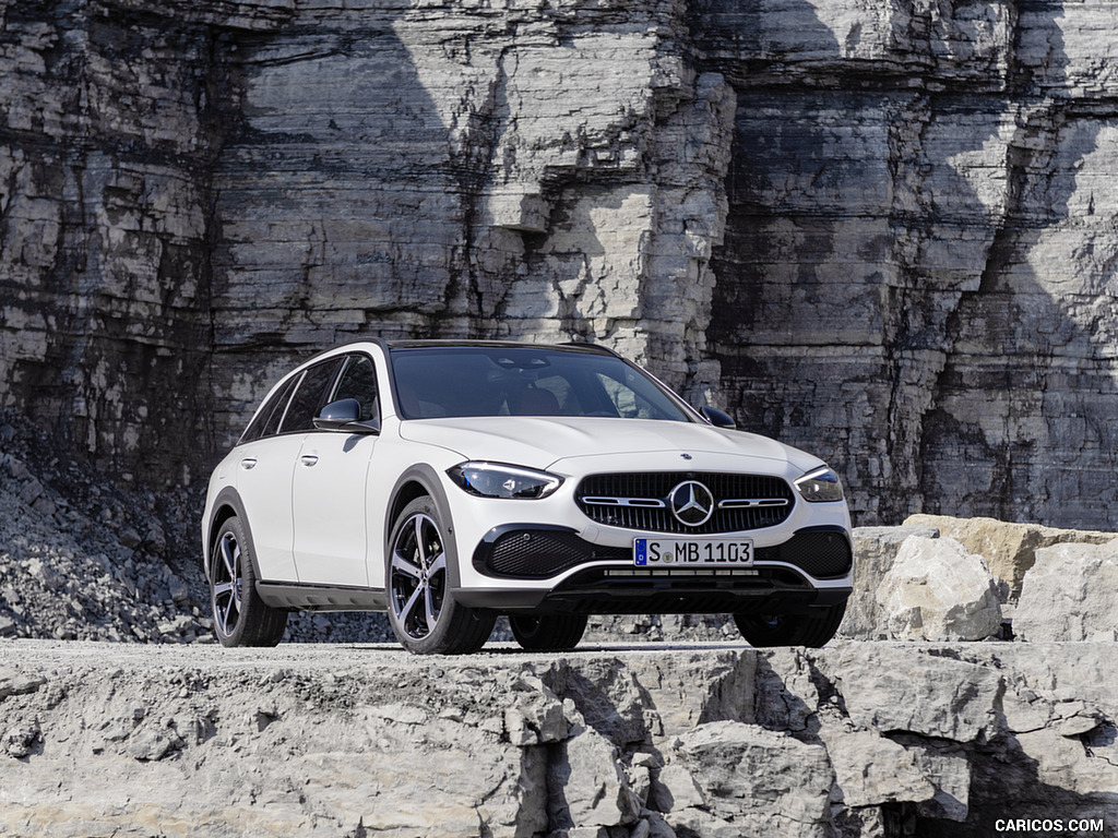 2022 Mercedes-Benz C-Class All-Terrain (Color: Opalite White Bright) - Front Three-Quarter