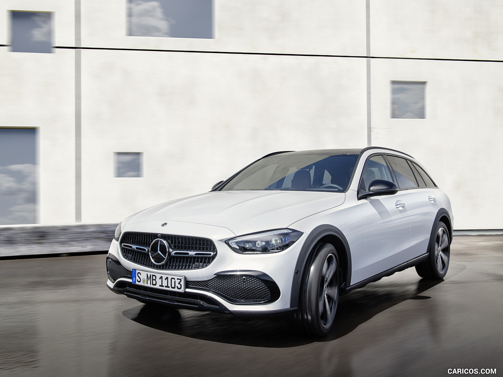 2022 Mercedes-Benz C-Class All-Terrain (Color: Opalite White Bright) - Front Three-Quarter