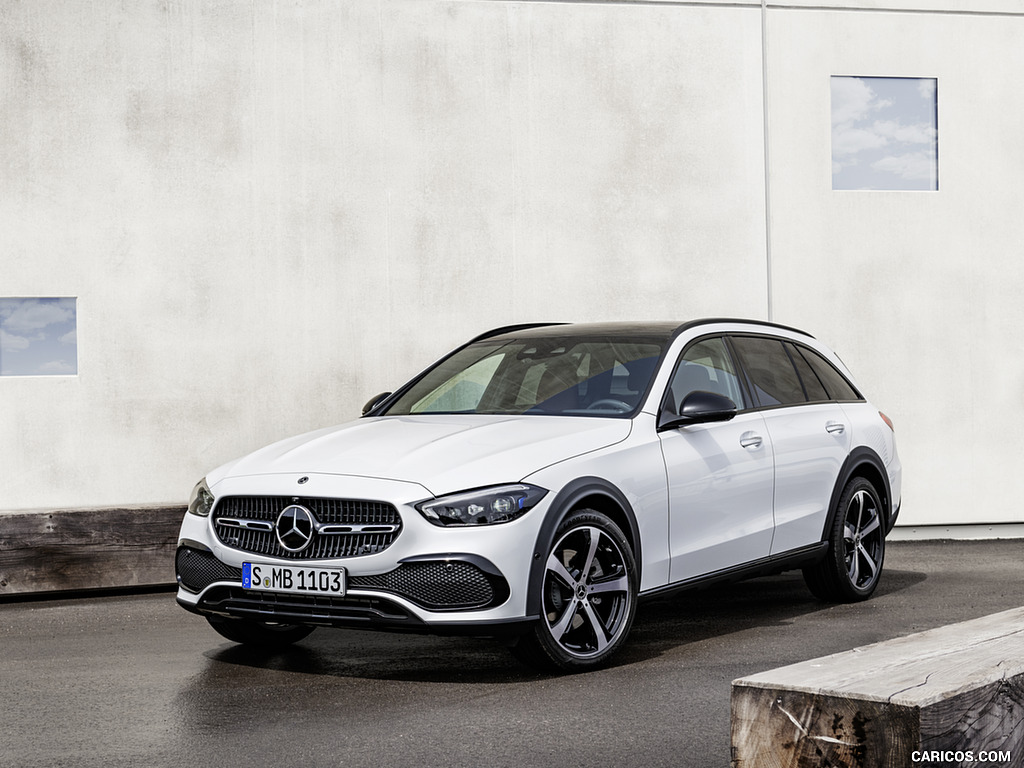 2022 Mercedes-Benz C-Class All-Terrain (Color: Opalite White Bright) - Front Three-Quarter