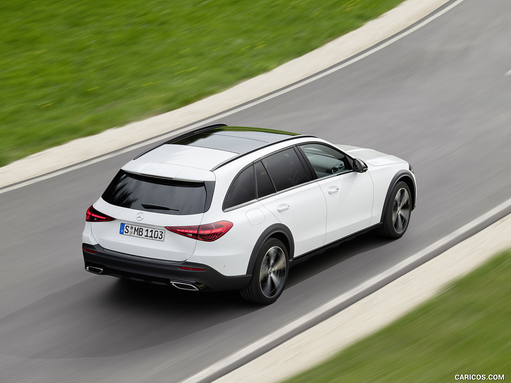 2022 Mercedes-Benz C-Class All-Terrain (Color: Opalite White Bright) - Rear Three-Quarter