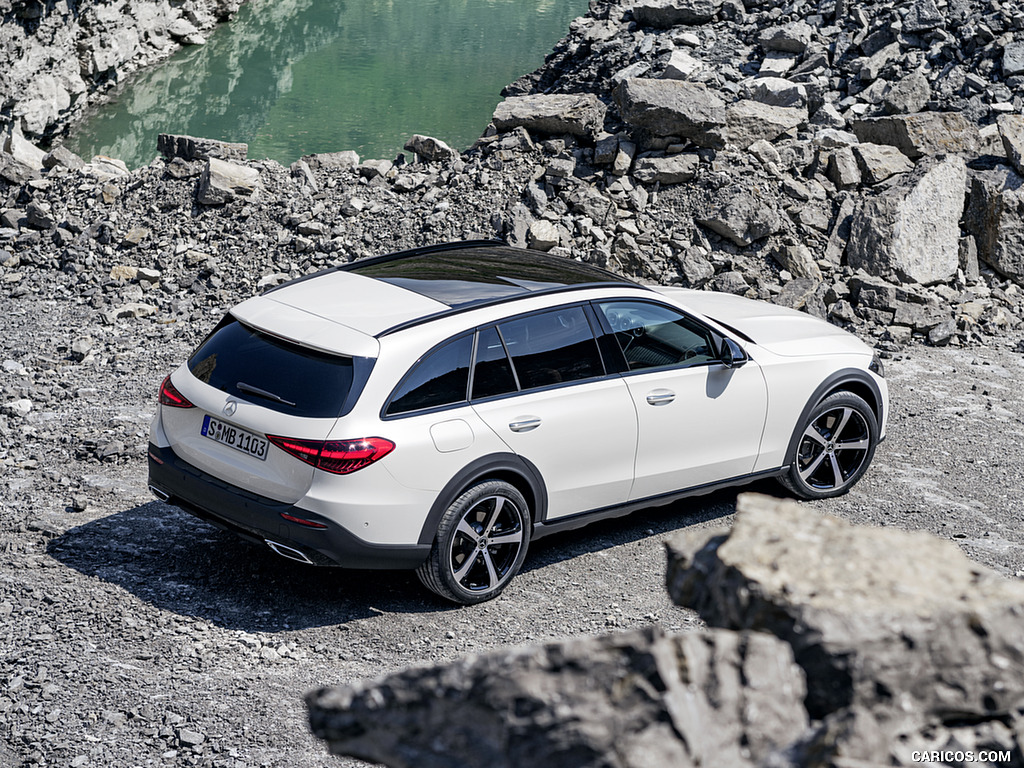 2022 Mercedes-Benz C-Class All-Terrain (Color: Opalite White Bright) - Rear Three-Quarter