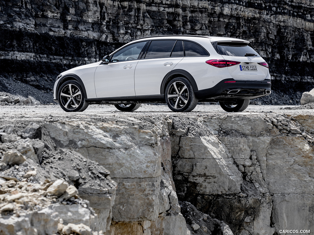 2022 Mercedes-Benz C-Class All-Terrain (Color: Opalite White Bright) - Rear Three-Quarter