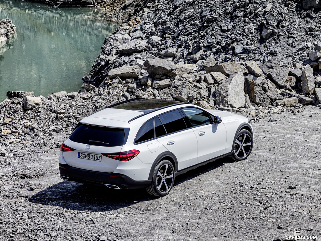 2022 Mercedes-Benz C-Class All-Terrain (Color: Opalite White Bright) - Rear Three-Quarter