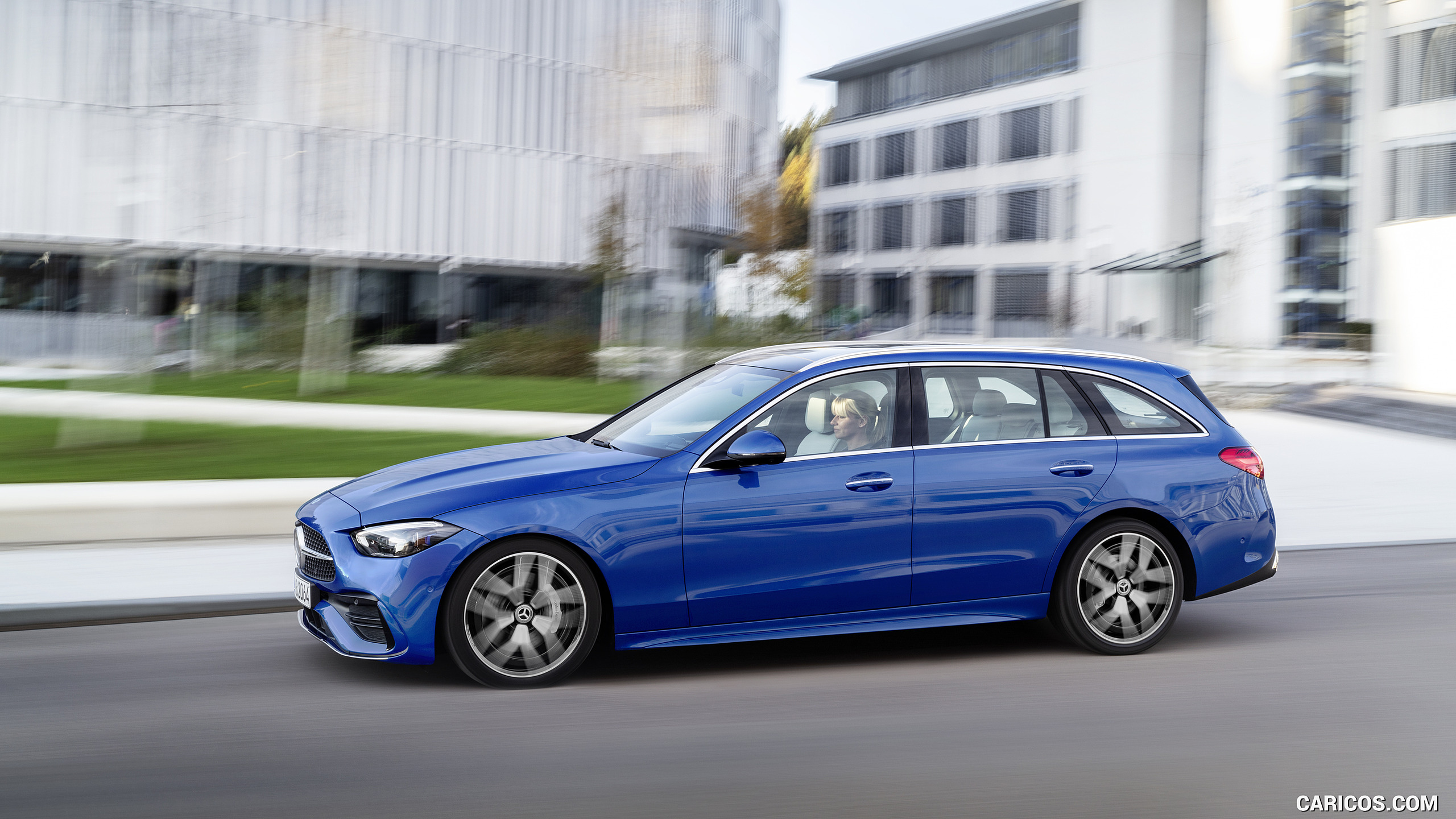 2022 Mercedes-Benz C-Class Wagon T-Model (Color: Spectral Blue) - Side, #12 of 50